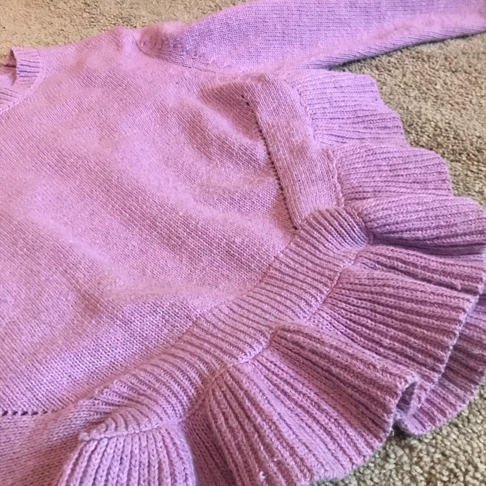 Custom made lavender ruffle sweater! Size S